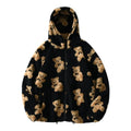Harajuku Bär Teddy Druck Plüsch Jacke flauschige Kapuze Oberbekleidung