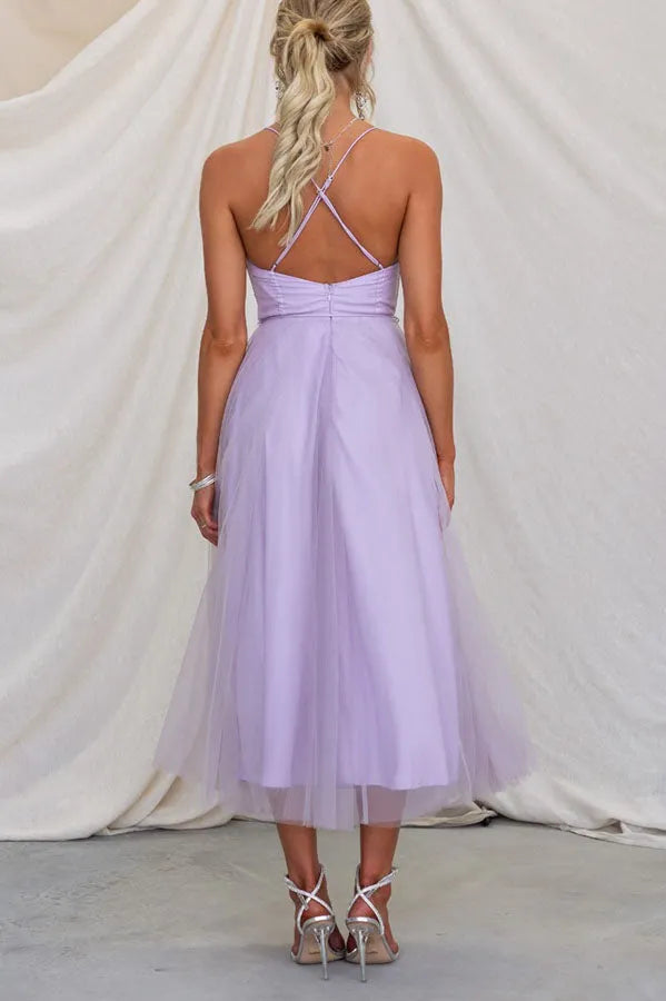 Moxi| Tulle Corset Dress with Spaghetti Straps