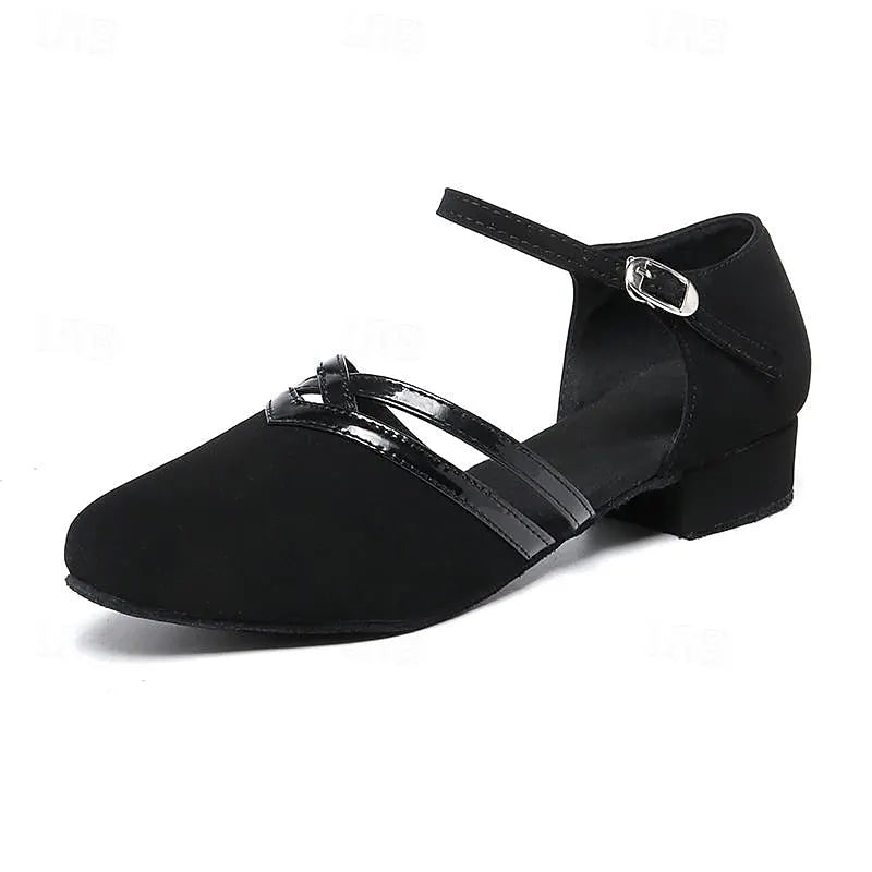 Moderne Tanzschuhe für Damen - Schwarz - Hochwertiges Wildleder