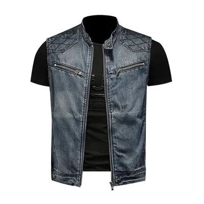 Retro Herren Distressed Jeansjacke