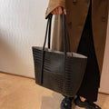 Blanca | Vintage Skuldertaske i Brunt Krokodilleskind