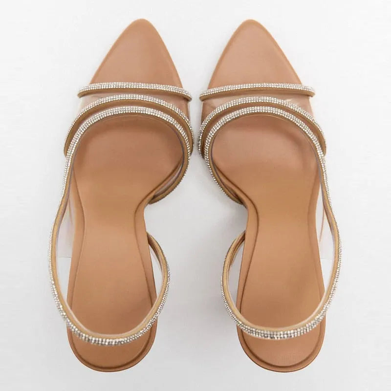 Elegante High-Heeled Sandalen Stiletto Slingback Peep Toe Schuhe