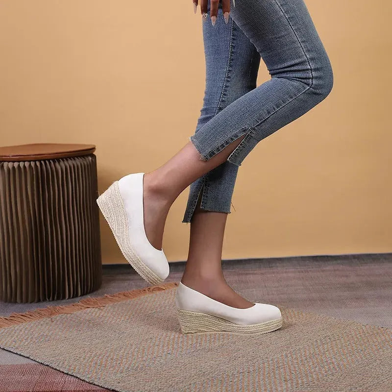 CAMILLE | Dames Plateauschoen met Espadrillezool – Comfort, Verfijning & Zomerse Flair
