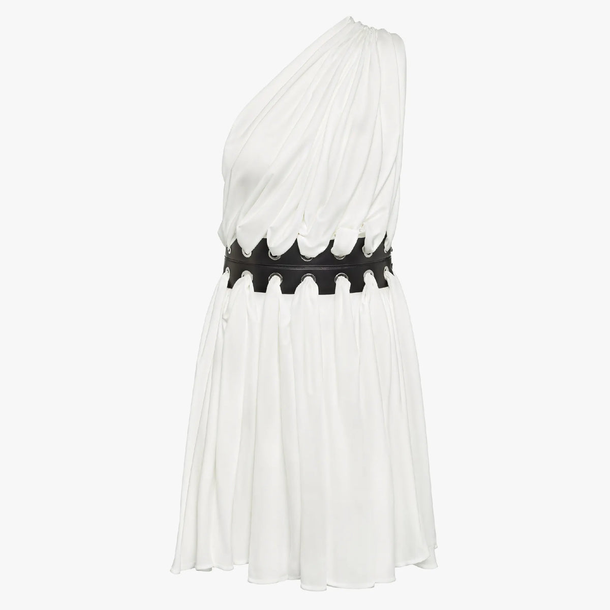 Asymmetrisches Kleid mit Taillengürtel