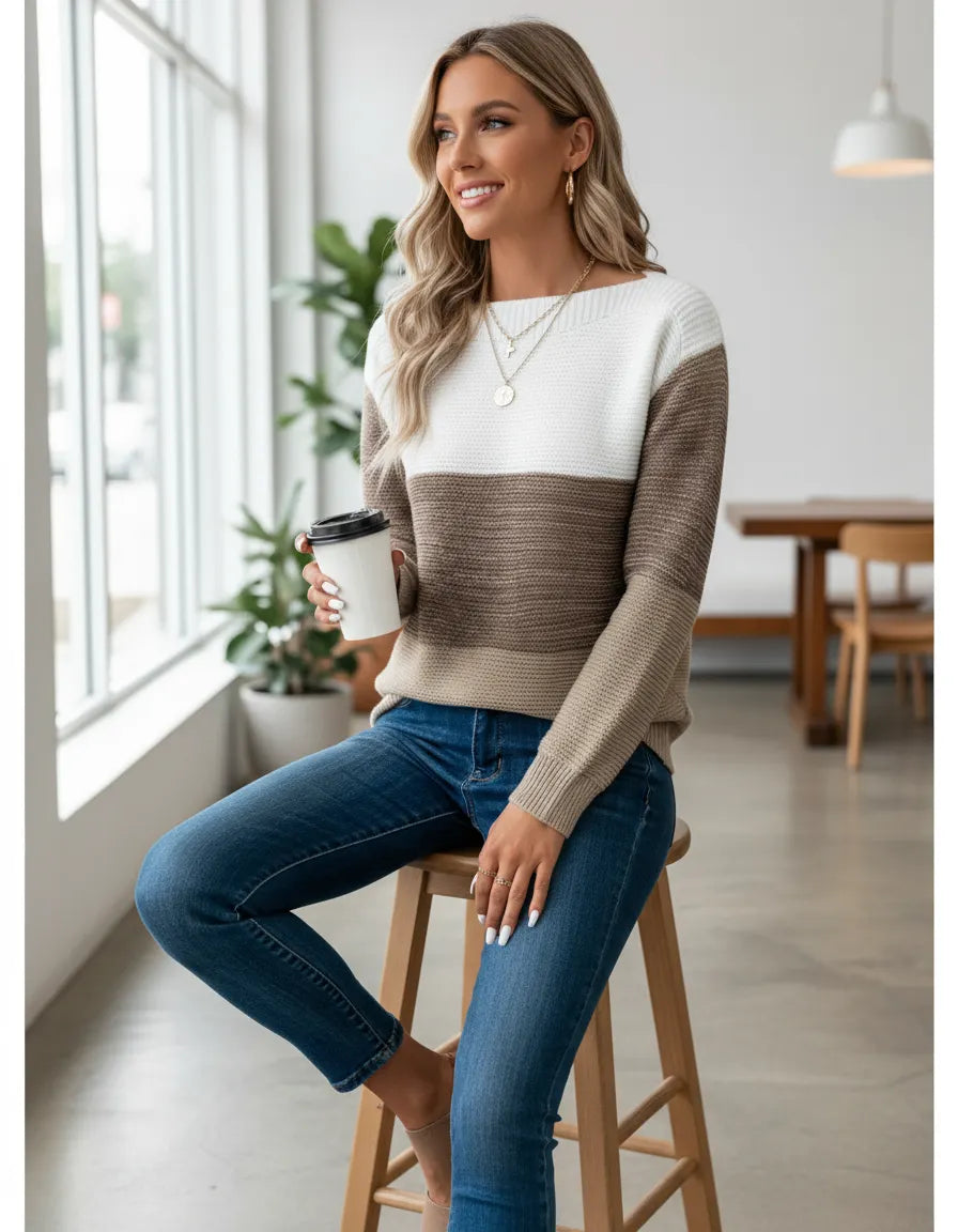 Heidi Zeitloser Colorblock Strickpullover