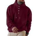 Herren Kapuzenpullover mit Knopfleiste und lässigem Schnitt
