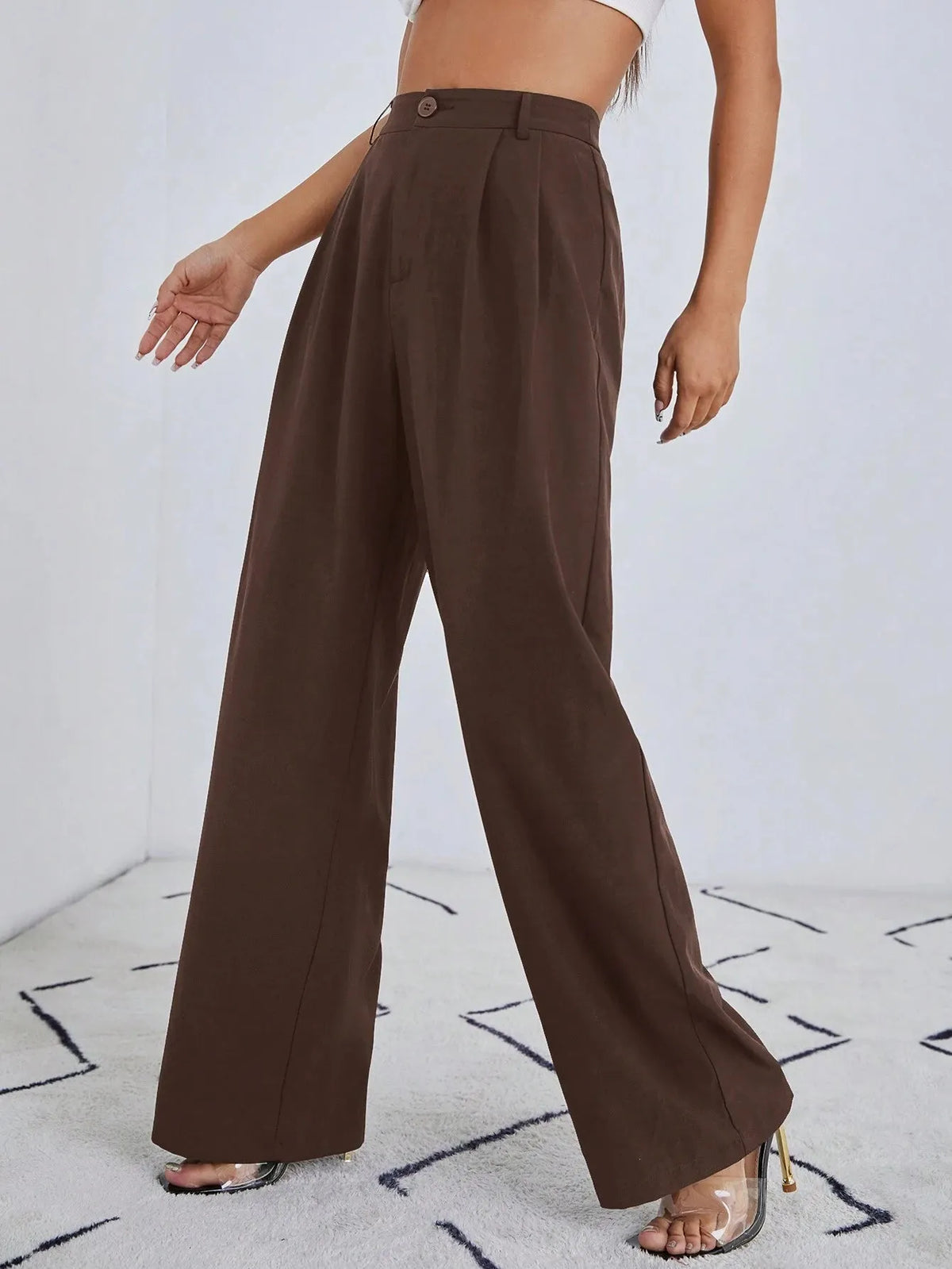 CalÃ§a Feminina Pantalona Marrom