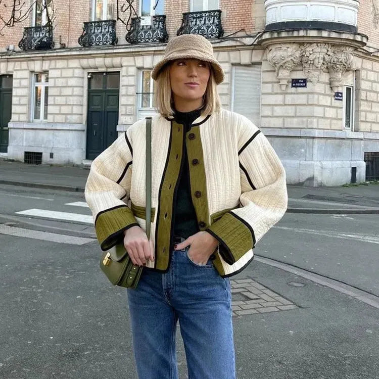 MICHON | Oversized Gewatteerde Jas Voor Dames Met Franse Style - Comfortabel & Modieus